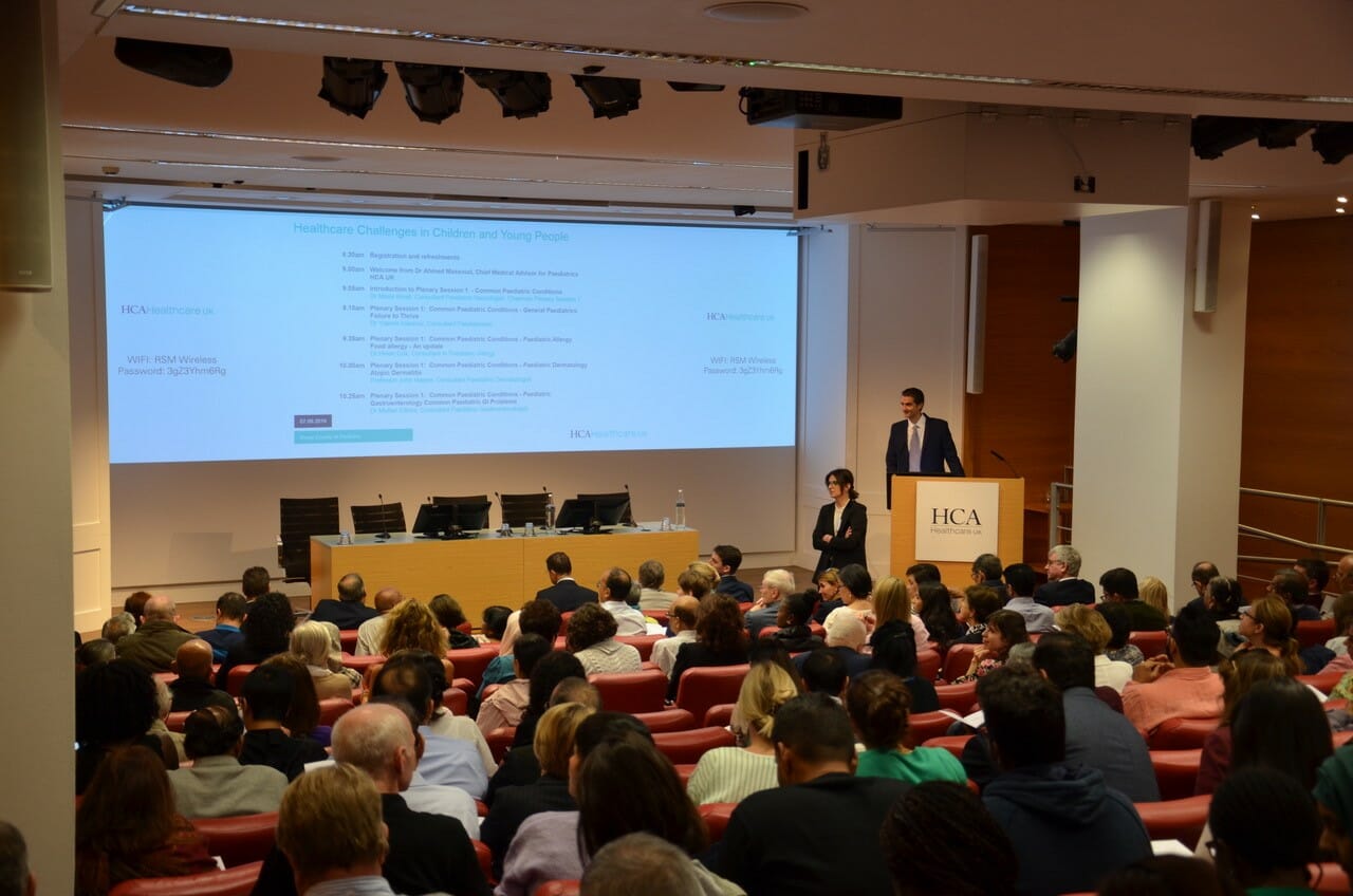 A paediatrician conference where Dr Yannis is currently speaking